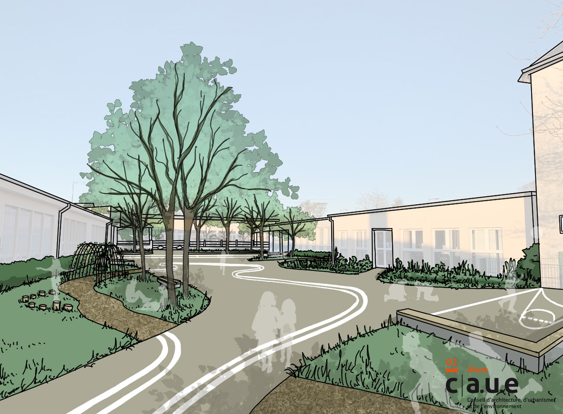 Vegetalisation de cours d'ecoles